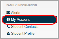 navigation bar: click My Account