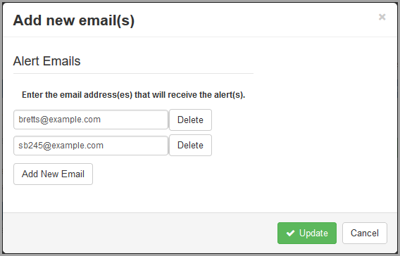 Add new emails window