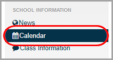 navigation bar: click Calendar