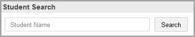 Student Search area with search bar and search button