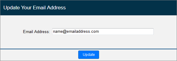 Update Your Email Address window