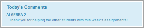 Today’s Comments box
