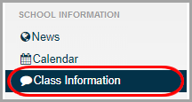 navigation bar: click Class Information