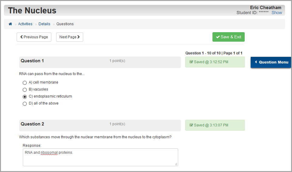 example activity: The Nucleus